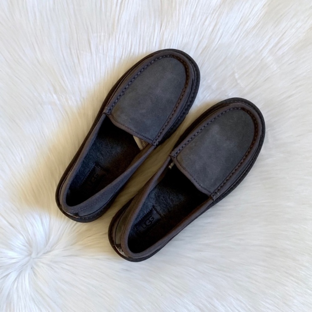 UGG Dark Grey Dex Water Resistant Suede Loafers - Picture 2 of 7